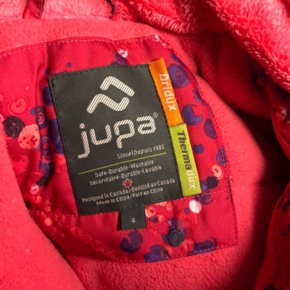 Jupa Girl's Pink Spotted Winter Jacket - Picture 4 of 6